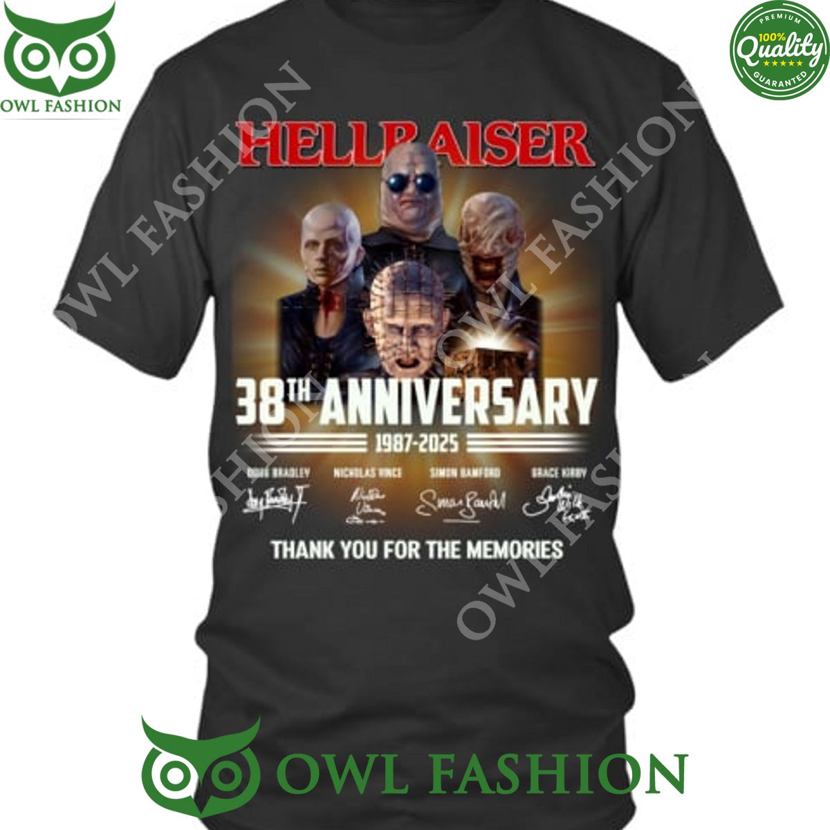 Hellraiser 38th Anniversary 1987 2025 Thank you for the memories t shirt