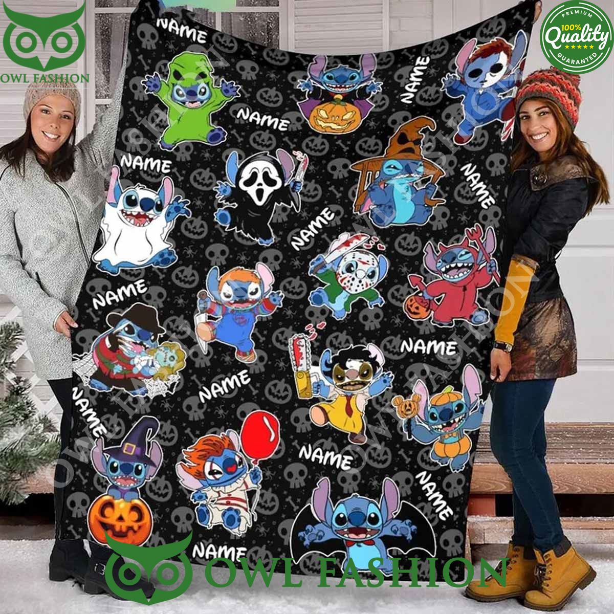 Horror Stitch Acting In Halloween Movies Custom Quilt Fleece Blanket