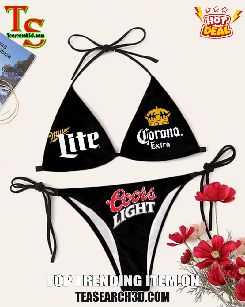 Drink Bikini Women Summer Sale 2024 18 Hot Beer Brand Women Triangle Bikini Set