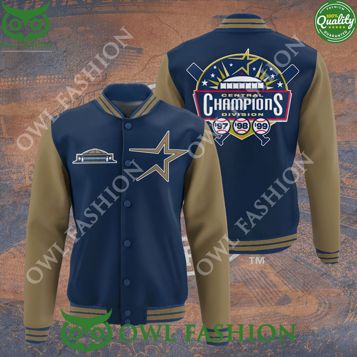 Houston Astros Central Champions Division Baseball Varsity Jacket