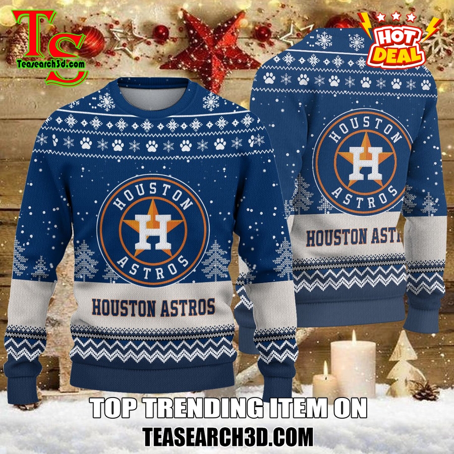 MLB Baseball Basic Ugly Christmas Sweater 12 Houston Astros MLB Ugly Christmas Sweater