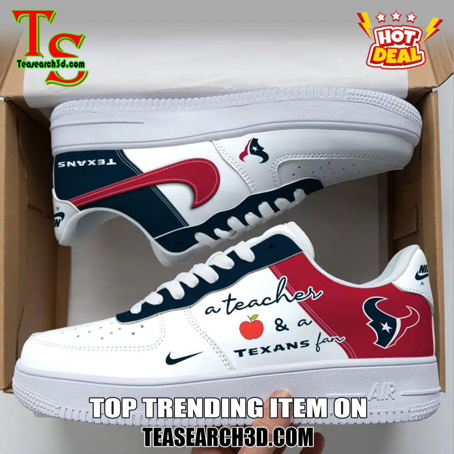 Top Hot Air Force Shoes NFL New Trending 2024 14 Houston Texans Custom Job Nike Air Force Shoes