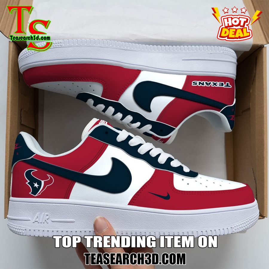 Amazing Nike Logo Air Force 1 Nike Shoes, Sport Team AF1 Shoes 14 Houston Texans Custom Nike Logo AF1 Shoes