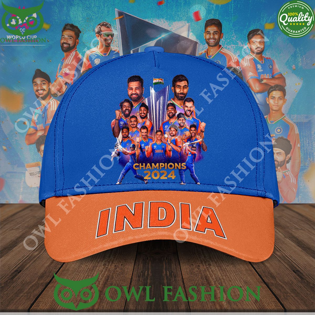 India x ICC mens Champion T20 World Cup 2024 Limited Classic Cap