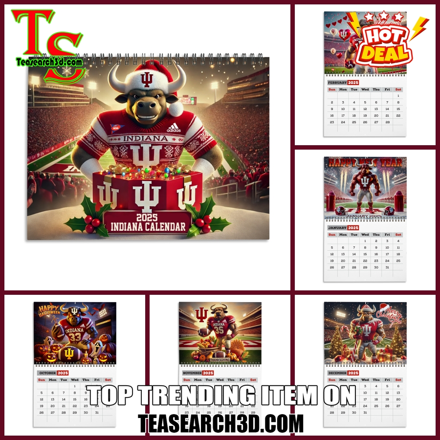 Hot Calendar Quick and Easy Buy Online 17 Indiana Hoosiers 2025 Wall Hanging Calendar