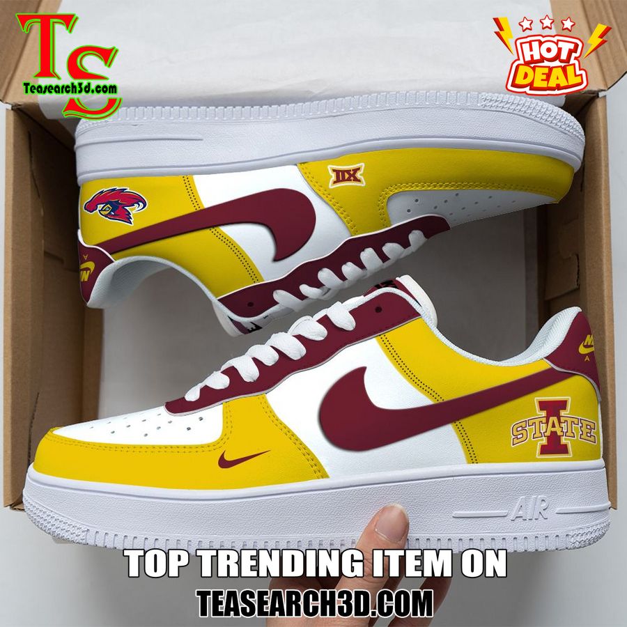Amazing Nike Logo Air Force 1 Nike Shoes, Sport Team AF1 Shoes 15 Iowa State Cyclones Custom Nike Logo AF1 Shoes
