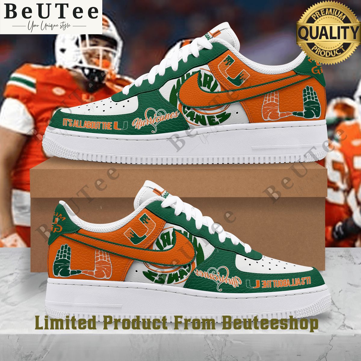 It is all about the U Miami Hurricanes football NCAA Hand naf shoes air force