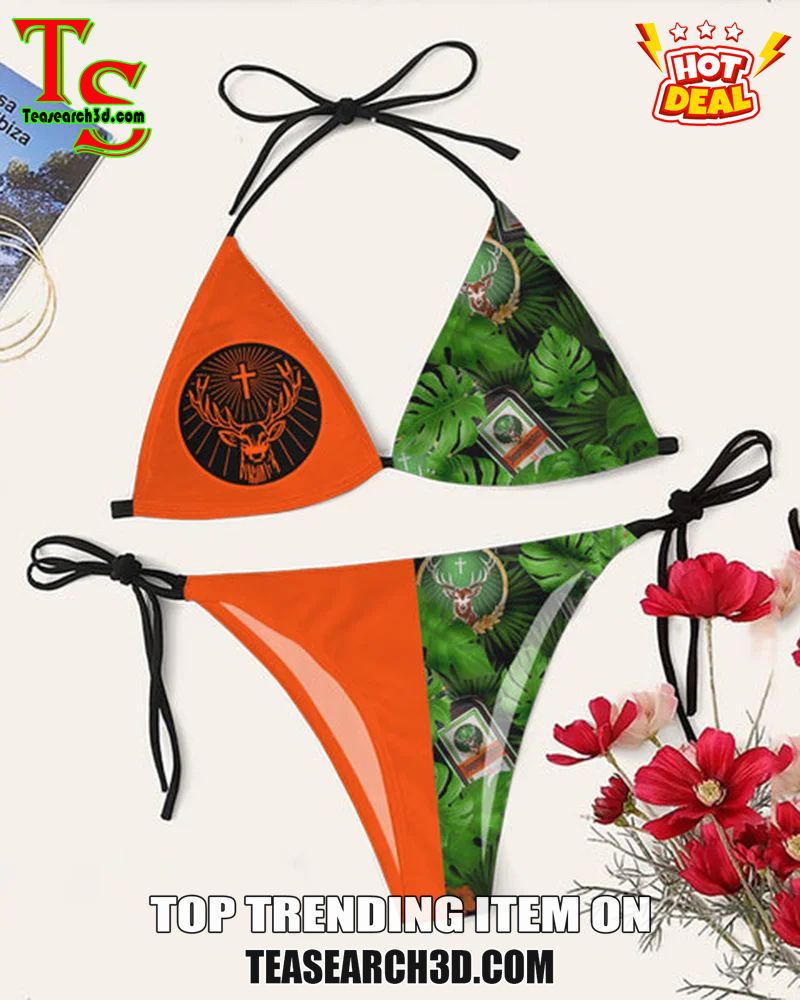 Drink Bikini Women Summer Sale 2024 19 Jagermeister Tropical Orange Triangle Bikini Set