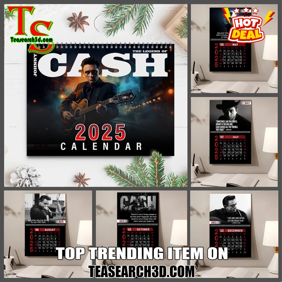 New Trending Calendar On Teasearch 281124 8 Johnny Cash 2025 Wall Hanging Calendar