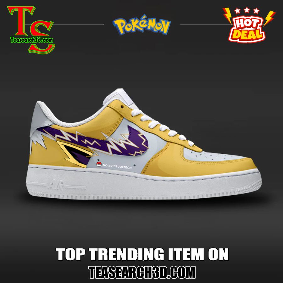 New Trending Custom Nike Logo AF1 Shoes 11 Jolteon Pokemon Custom Air Force 1 Sneaker Shoes