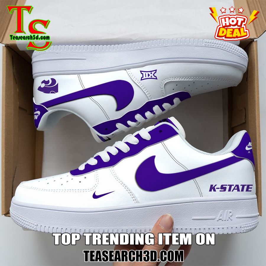 Amazing Nike Logo Air Force 1 Nike Shoes, Sport Team AF1 Shoes 16 Kansas State Wildcats Custom Nike Logo AF1 Shoes