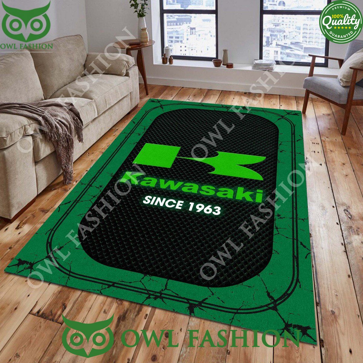 Kawasaki Since 1963 Car Brand Rug Carpet Stone Marble