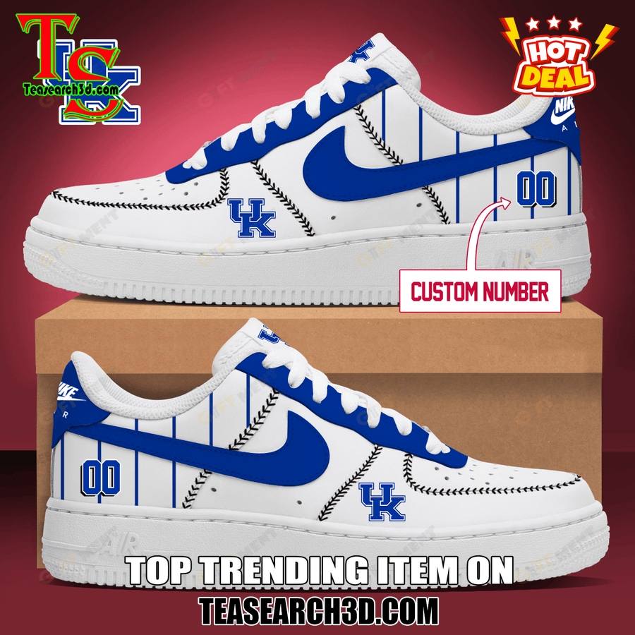 Amazing NCAA Air Force Sneakers Shoes 11 Kentucky Wildcats Baseball Custom Air Force Sneakers