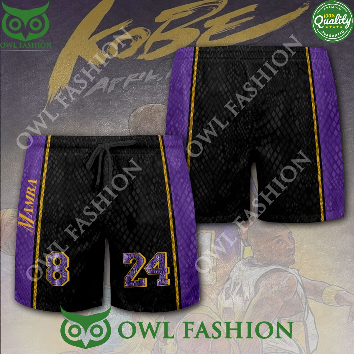 Kobe Bryant x Los Angeles Lakers Black Mamba Shorts