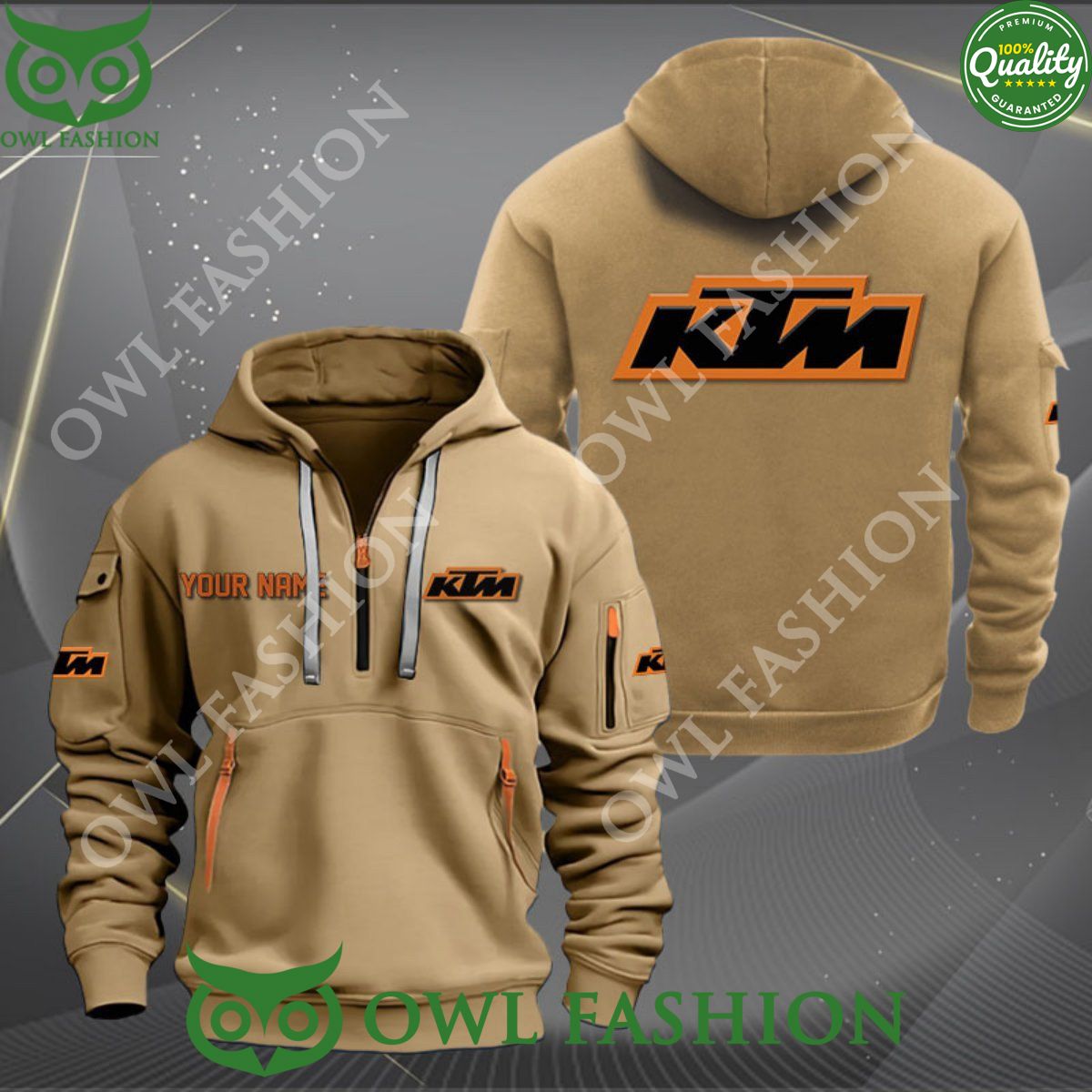 KTM Racing Motorcycles Luxury Brand Customized Color 2d quarter zip hoodie