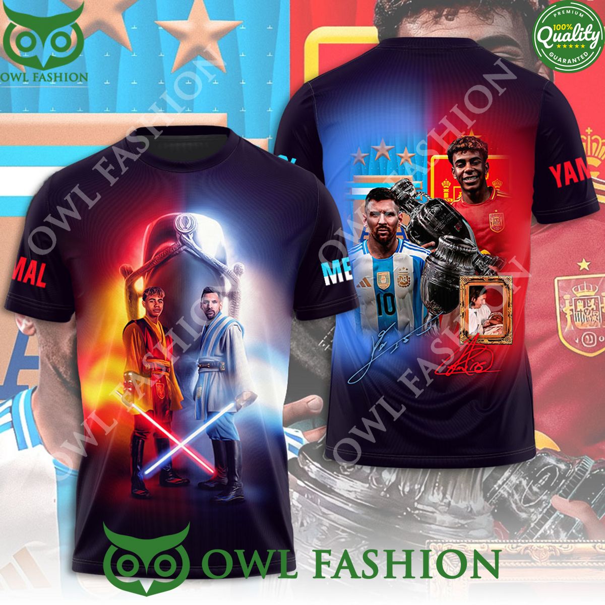 Lamine Yamal x Lionel Messi Star Wars Limited 3D TShirt