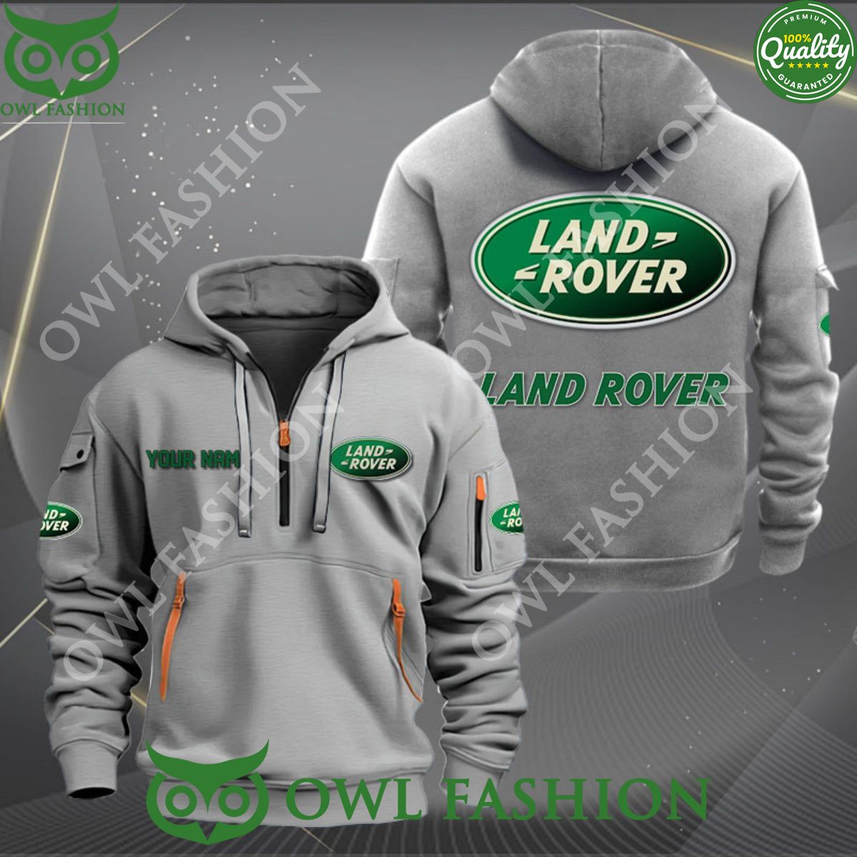 Land Rover British brand Drive Personalized 2d half zipper hoodie