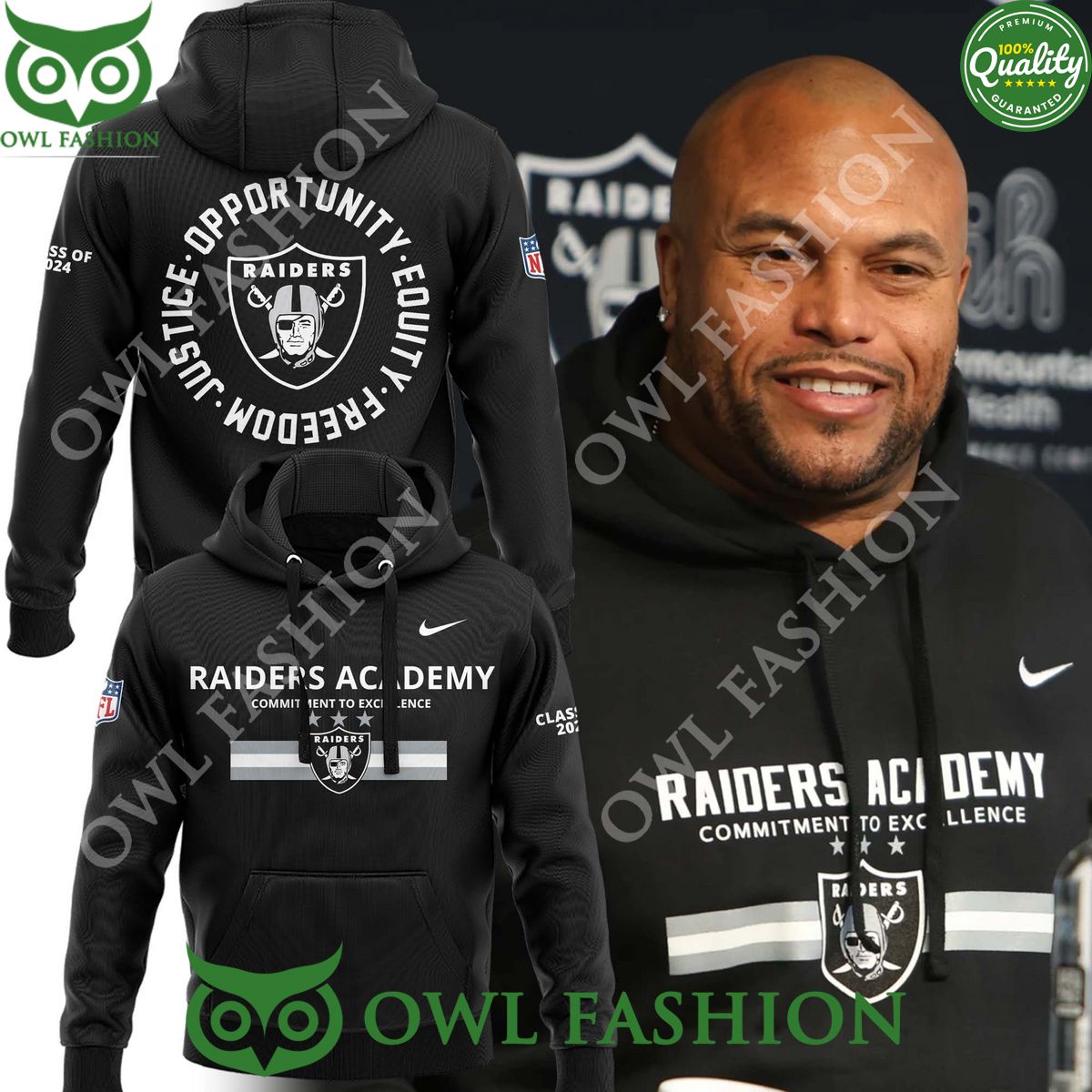 Las Vegas Coach Antonio Pierce Raiders Academy Commitment to excellence hoodie