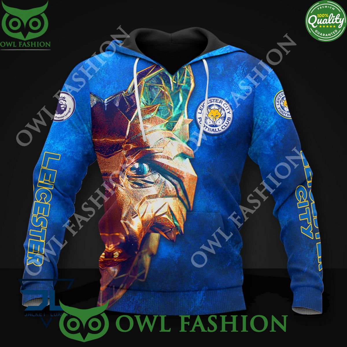 Leicester City FC Diamond Wolf Football 3d hoodie