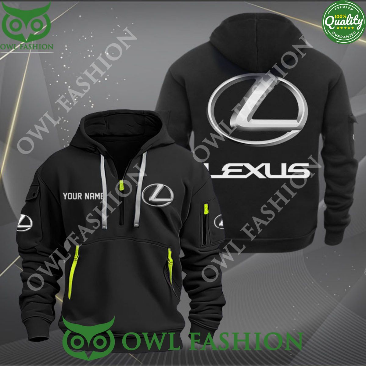 Lexus Motor Company Brand Customized 2d Half Zip Hoodie