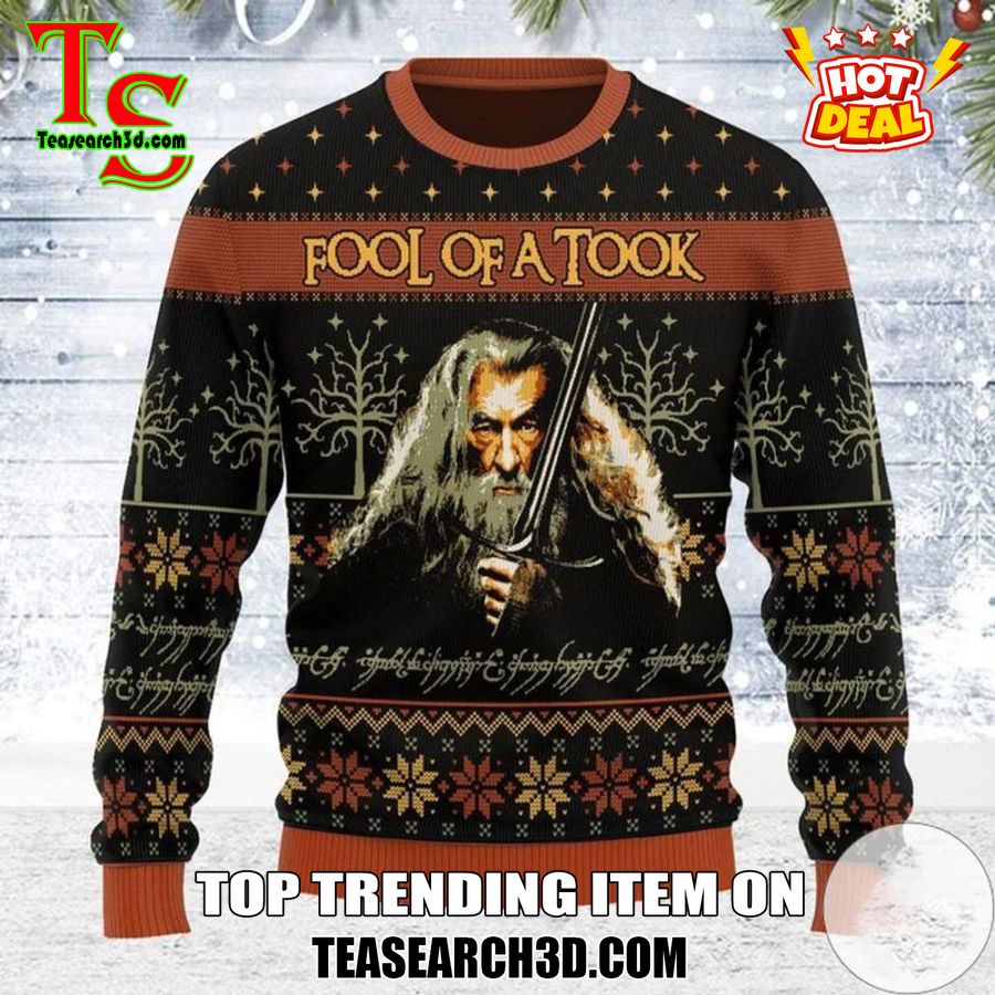 Amazing Trending Christmas Ugly Sweater With Free Shipping 10 Lord Of The Rings Fool Of A Took Ugly Christmas Sweater Jumper