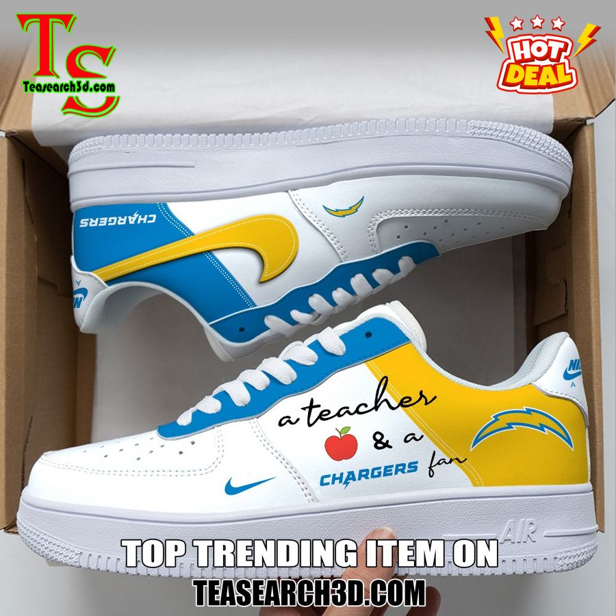 Top Hot Air Force Shoes NFL New Trending 2024 19 Los Angeles Chargers Custom Job Nike Air Force Shoes