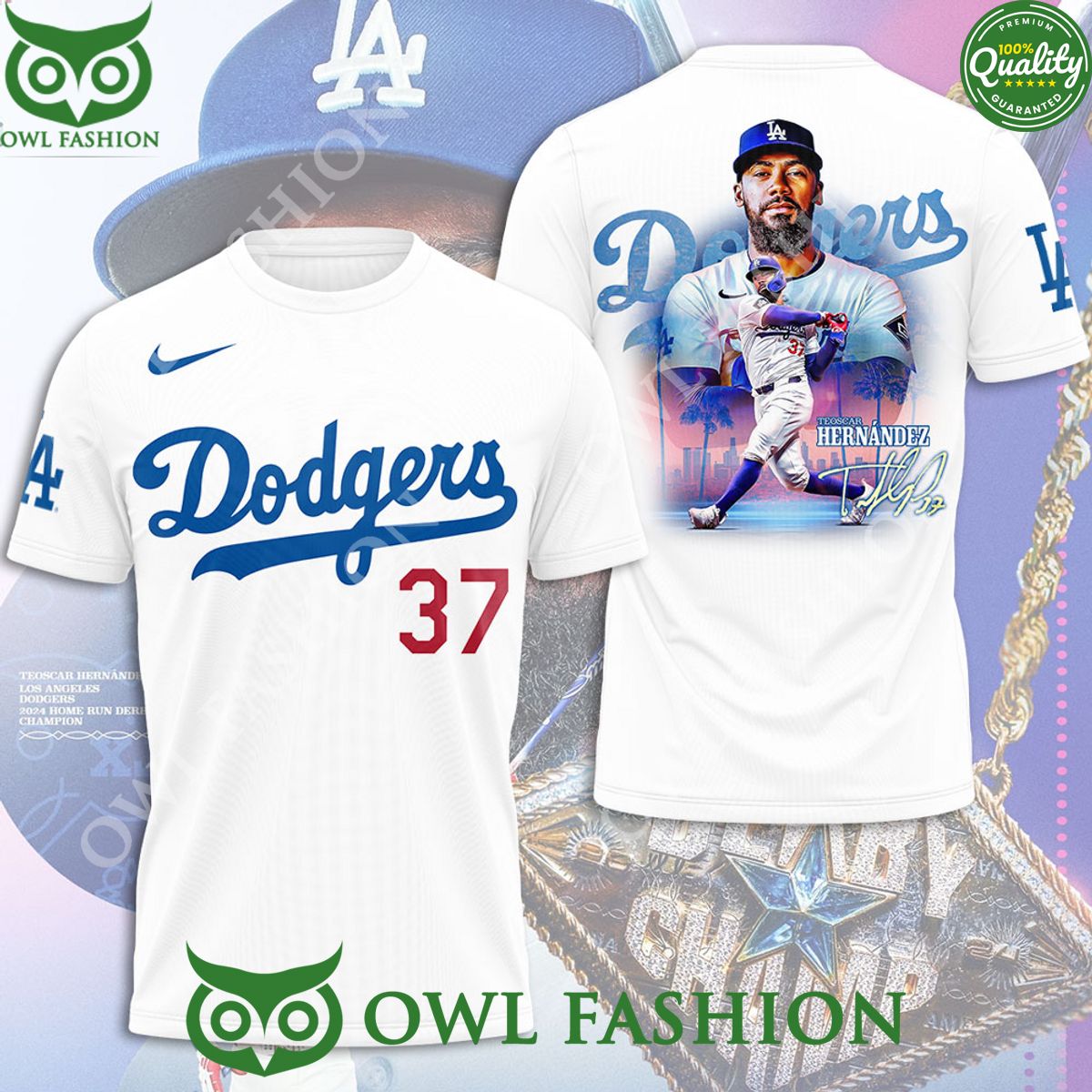 Los Angeles Dodgers x Teoscar Hernandez Baseball 3D Tshirt Baseball Jersey