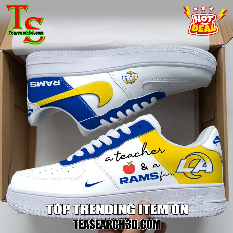 Top Hot Air Force Shoes NFL New Trending 2024 20 Los Angeles Rams Custom Job Nike Air Force Shoes