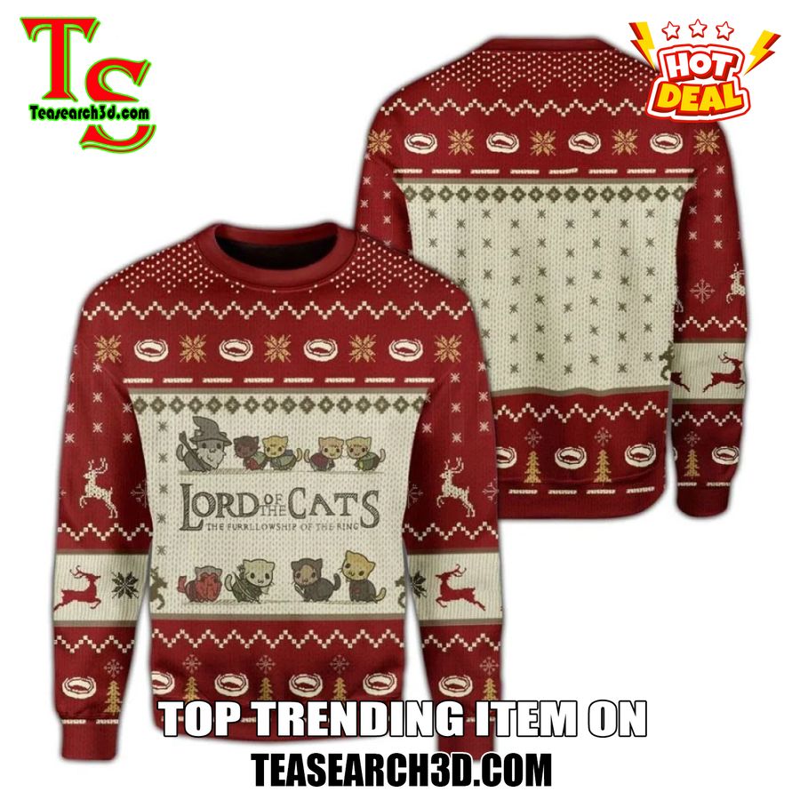 Amazing Trending Christmas Ugly Sweater With Free Shipping 15 LOTR Lord Of The Cats Ugly Christmas Sweater Jumper