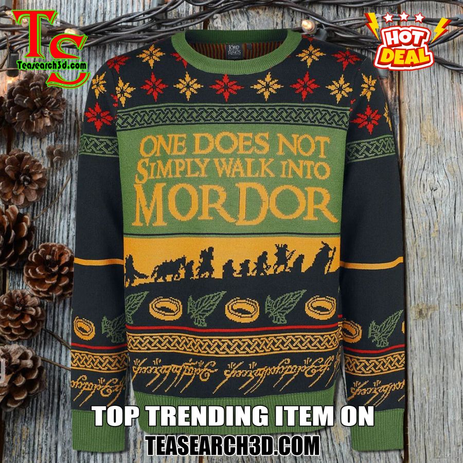 Amazing Trending Christmas Ugly Sweater With Free Shipping 16 LOTR One Does Not Simply Walk Into Mordor Christmas Sweater Jumper