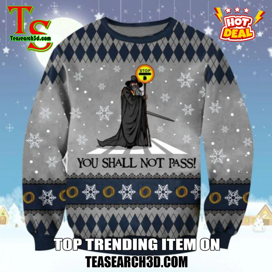 Amazing Trending Christmas Ugly Sweater With Free Shipping 19 LOTR You Shall Not Pass Ugly Christmas Sweater Jumper
