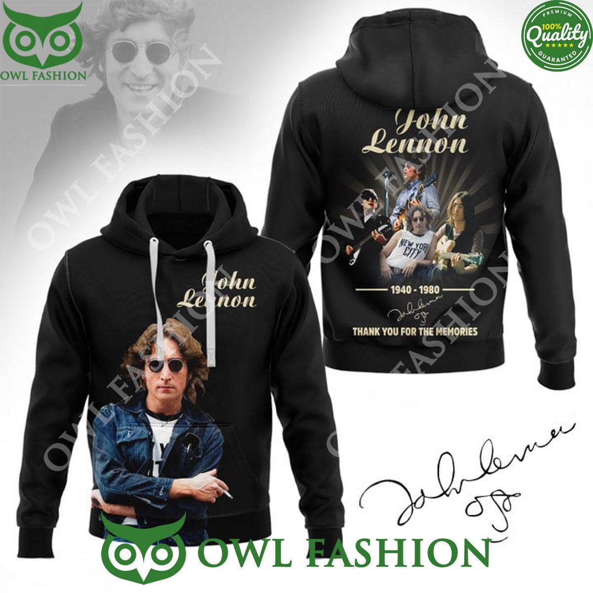 Love music John Lennon 1940 1980 thank you for your memories hoodie