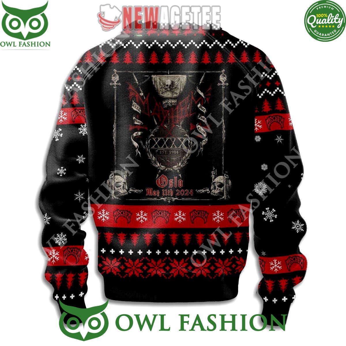 Mayhem Death Black Evil Olso May 11th 2024 Ugly Christmas Sweater