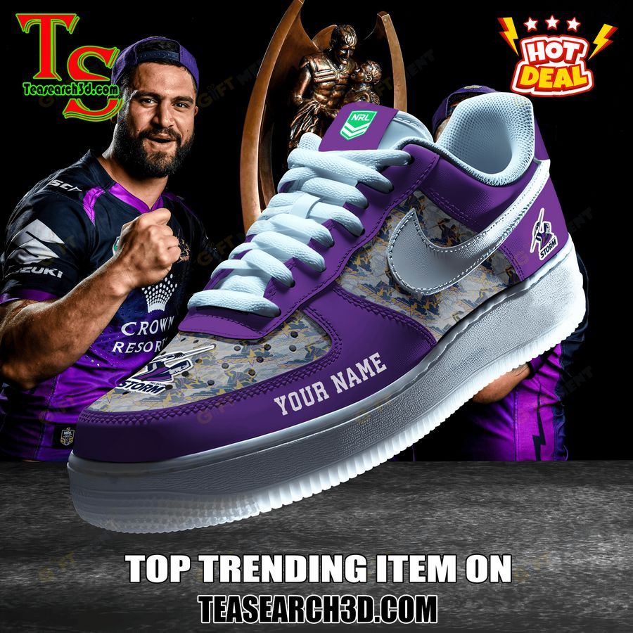 New Trending Sneaker Best Gift For Fans 15 Melbourne Storm NRL Custom Name Air Force Sneaker