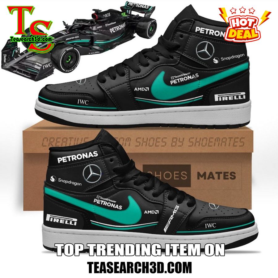 New Trending JD High Top For Sale 2024 17 Mercedes Petronas Formula 1 Premium Air Jordan High Top Shoes