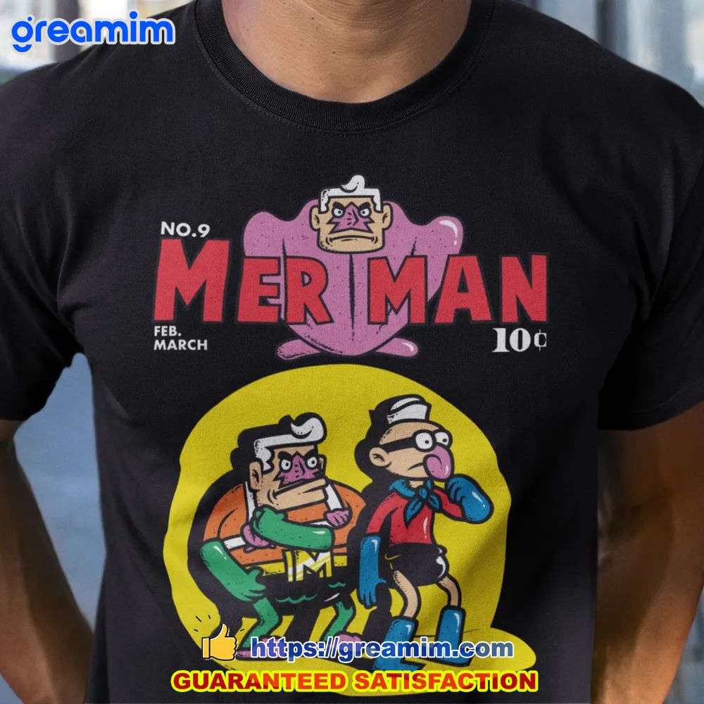 mermaid man and barnacle boy classic unisex shirt 1