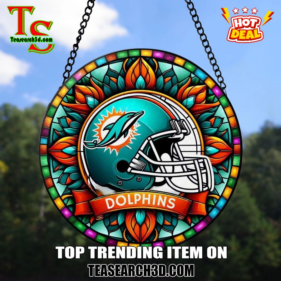 Hot Stained Glass Suncatchers ideas in 2024 11 Miami Dolphins Stained Glass Suncatcher Ornament