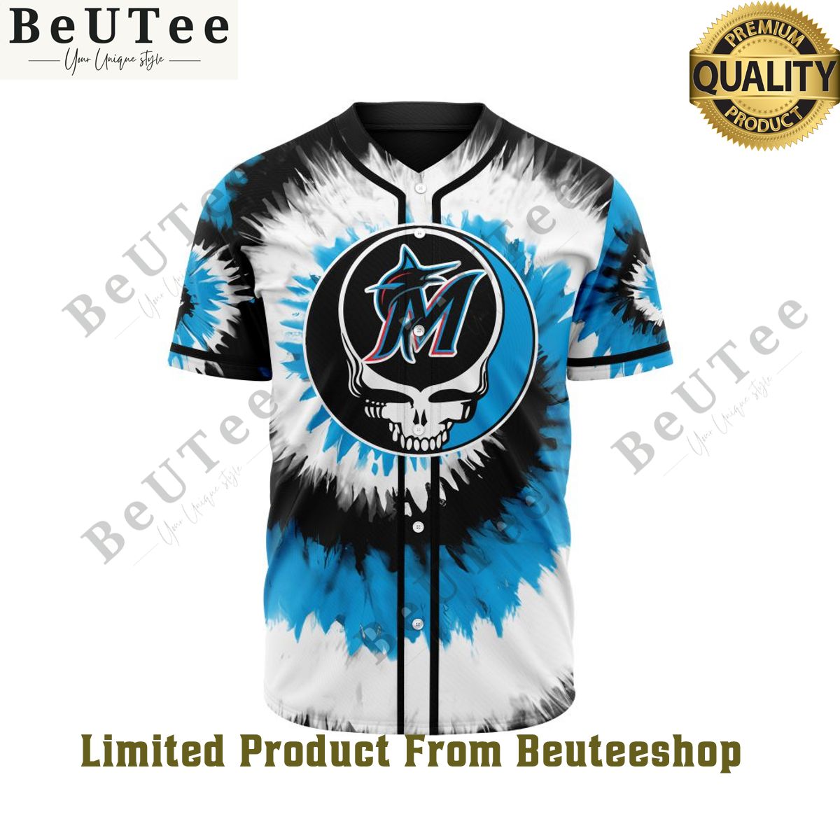 Miami Marlins Grateful Dead Design MLB Limited Baseball Jersey shirt