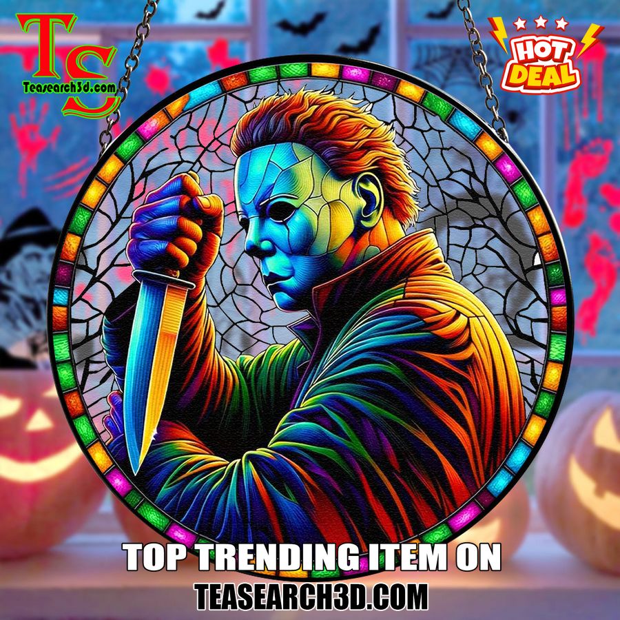 Hot Stained Glass Suncatchers ideas in 2024 12 Michael Myers Horror Halloween Stained Glass Suncatcher Ornament