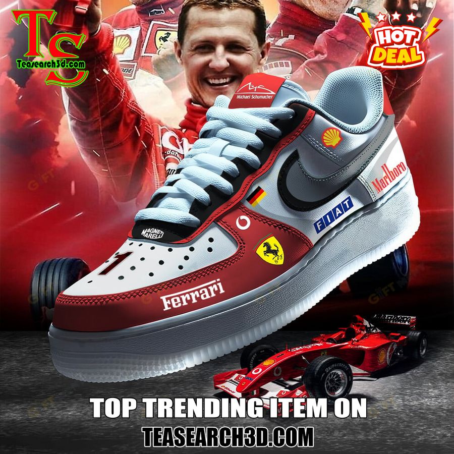 New Trending Sneaker Best Gift For Fans 16 Michael Schumacher F1 Racing Custom Air Force 1 Sneaker