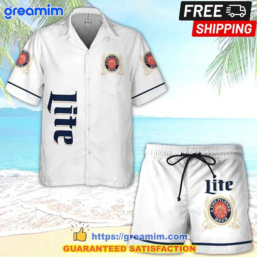 miller lite beer lover hawaiian shirt and short 1 BLsyB
