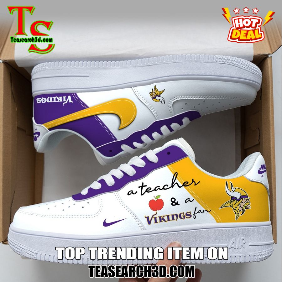 Top Hot Air Force Shoes NFL New Trending 2024 22 Minnesota Vikings Custom Job Nike Air Force Shoes