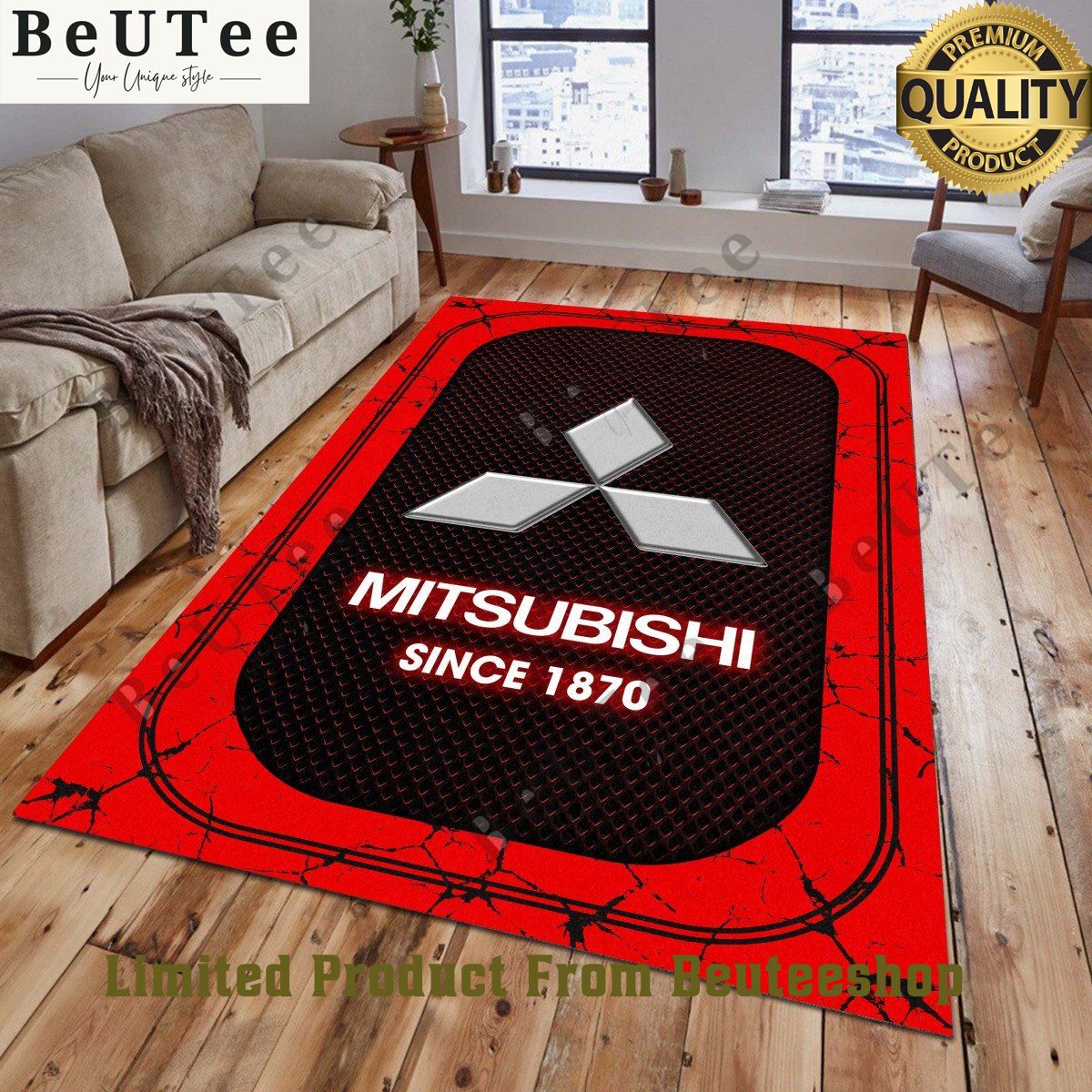 Mitsubishi Since 1870 Luxury Car Stone Marble Rug Carpet