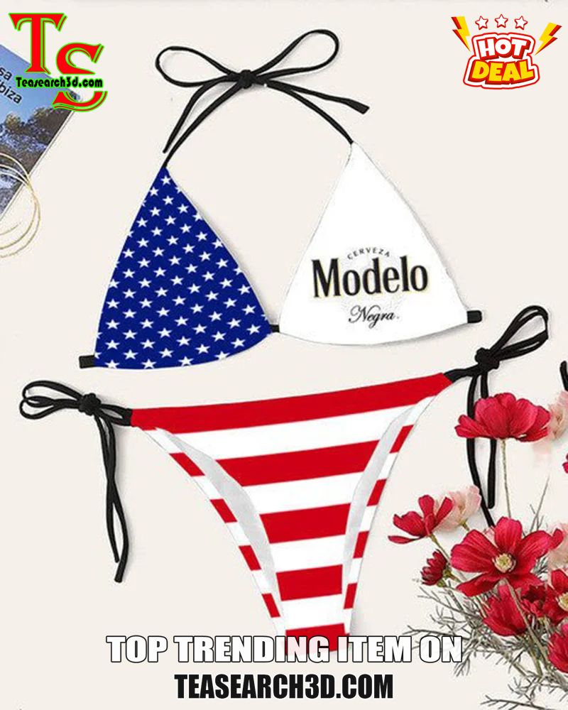 Drink Bikini Women Summer Sale 2024 25 Modelo Negra American Flag Triangle Bikini Set