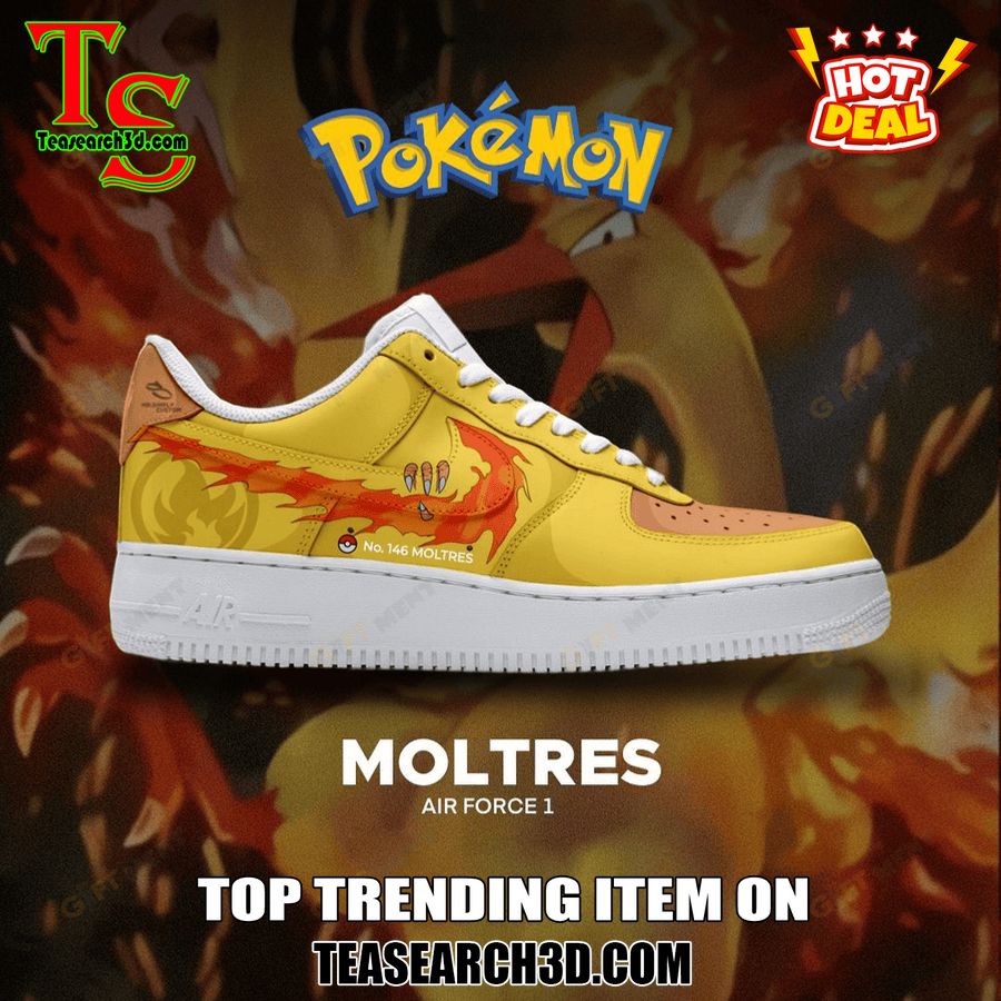 New Trending Custom Air Force 1 Shoes For Pokemon Fans 13 Moltres Legend Pokemon Premium Air Force 1 Sneaker