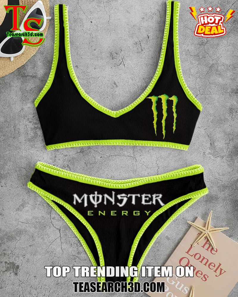 Top Hot Trending Women Drink High Waisted Bikini Sets 20 Monster Energy Sexy High Waisted Bikini Set