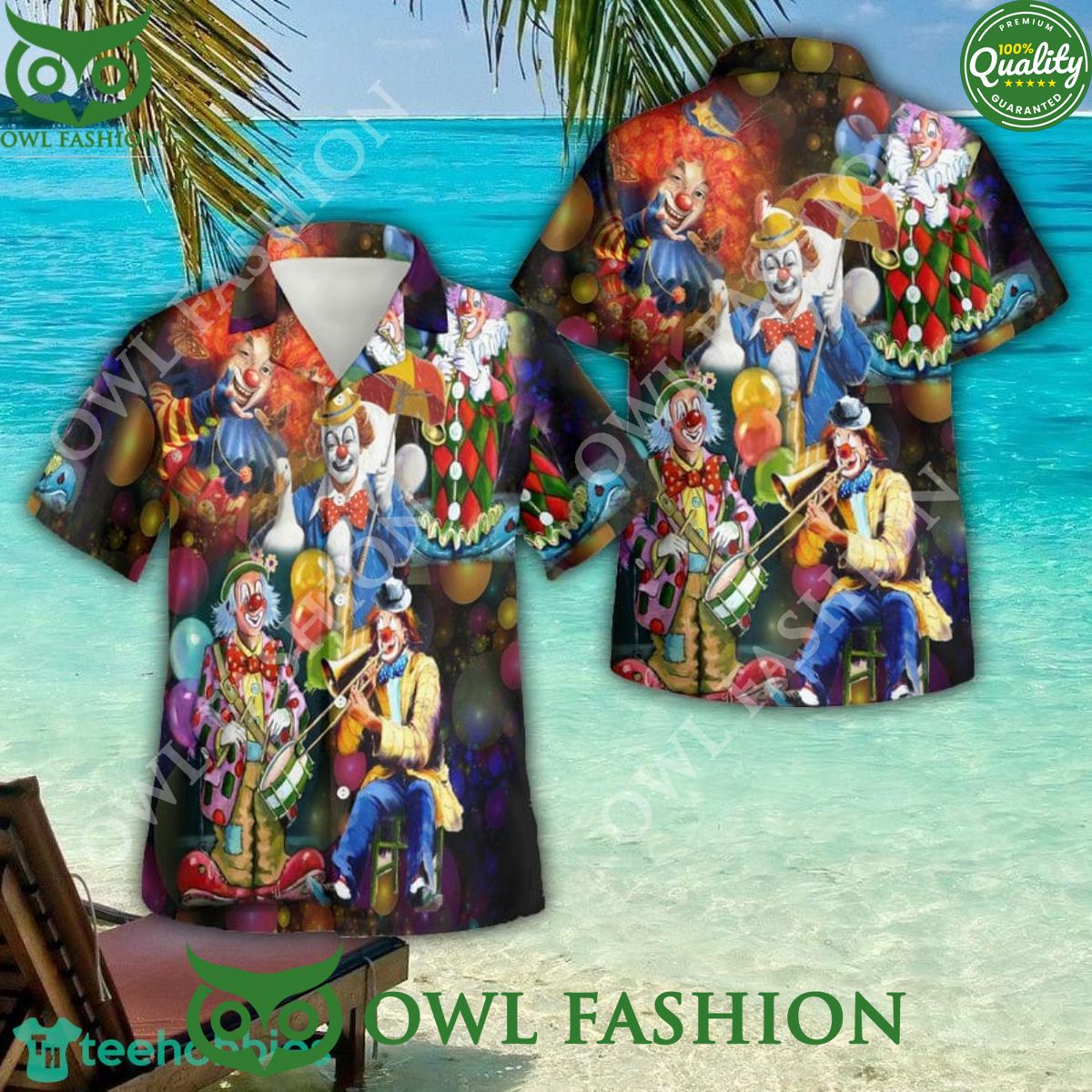 More Clown Less Frownin For Summer 3D Button Hawaiian Shirt