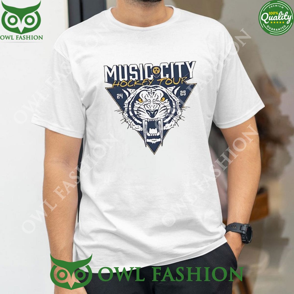 Music City Hockey Tour Tiger Logo 2024 2025 Tshirt