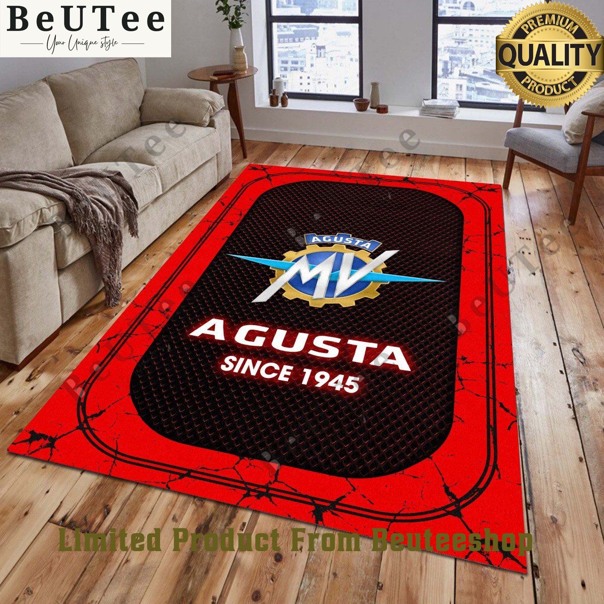 MV Agusta 1945 automotive luxury brand rug carpet for living room