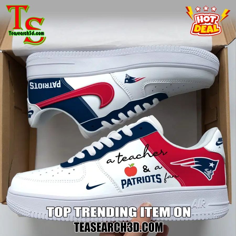 Top Hot Air Force Shoes NFL New Trending 2024 23 New England Patriots Custom Job Nike Air Force Shoes
